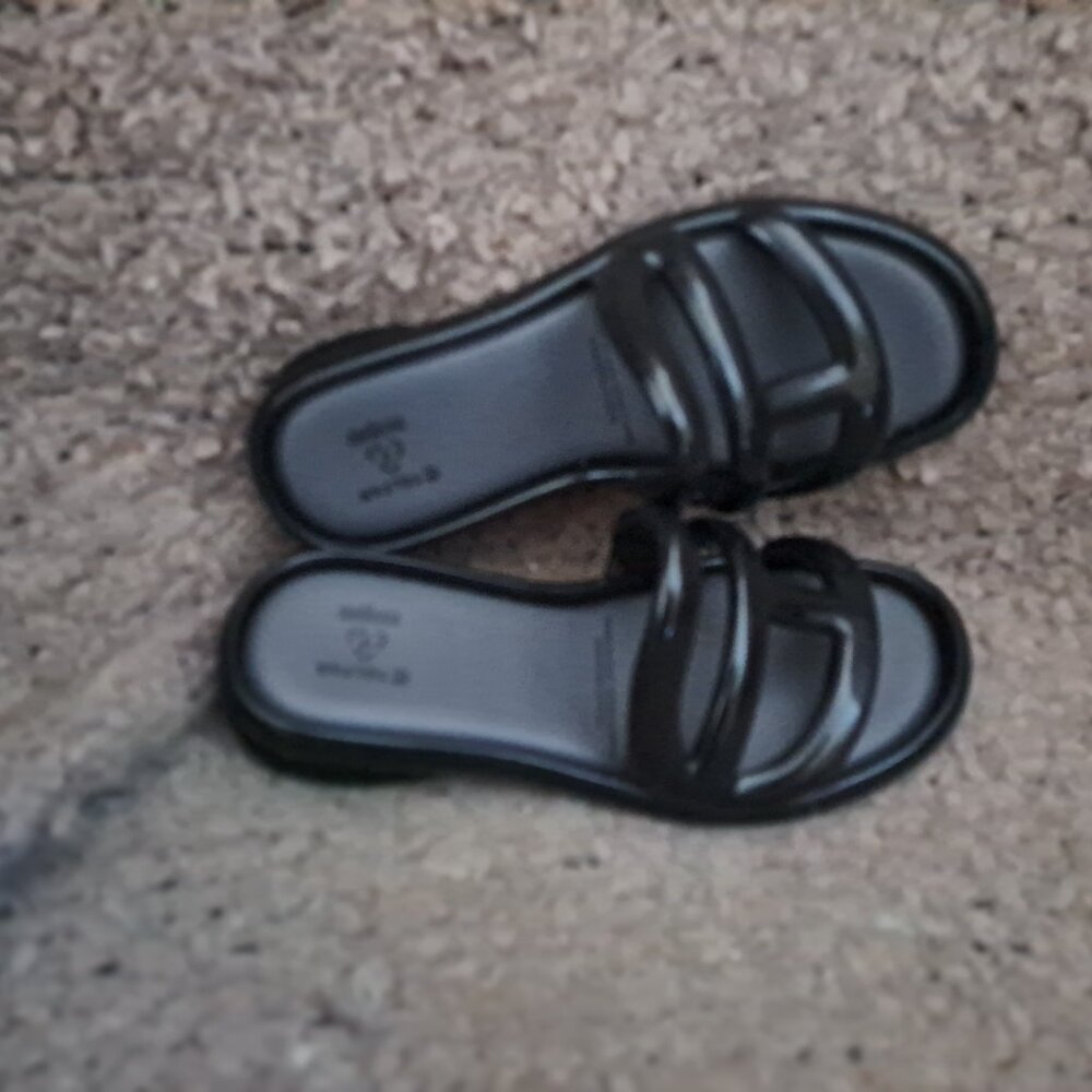MELISSA x TELFAR Jelly Slide-Black-Size 39/8 US-Near Mint - Picture 7 of 10